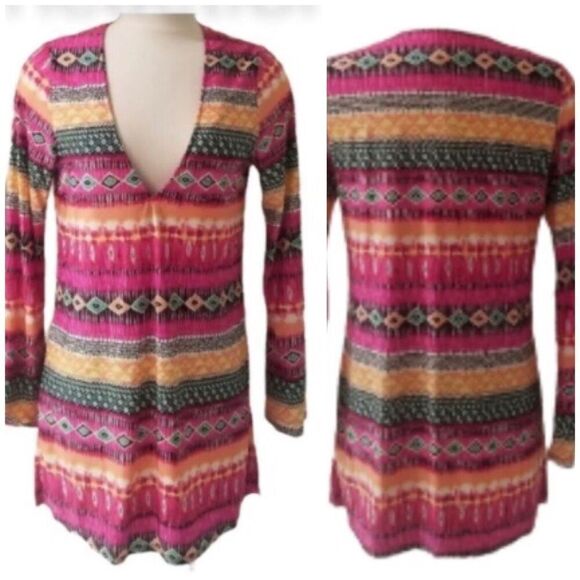 KENNETH COLE REACTION - L Sz L EUC Swimsuit Coverup/Tunic Top/V-Neck/Long Sleeve - Picture 12 of 16